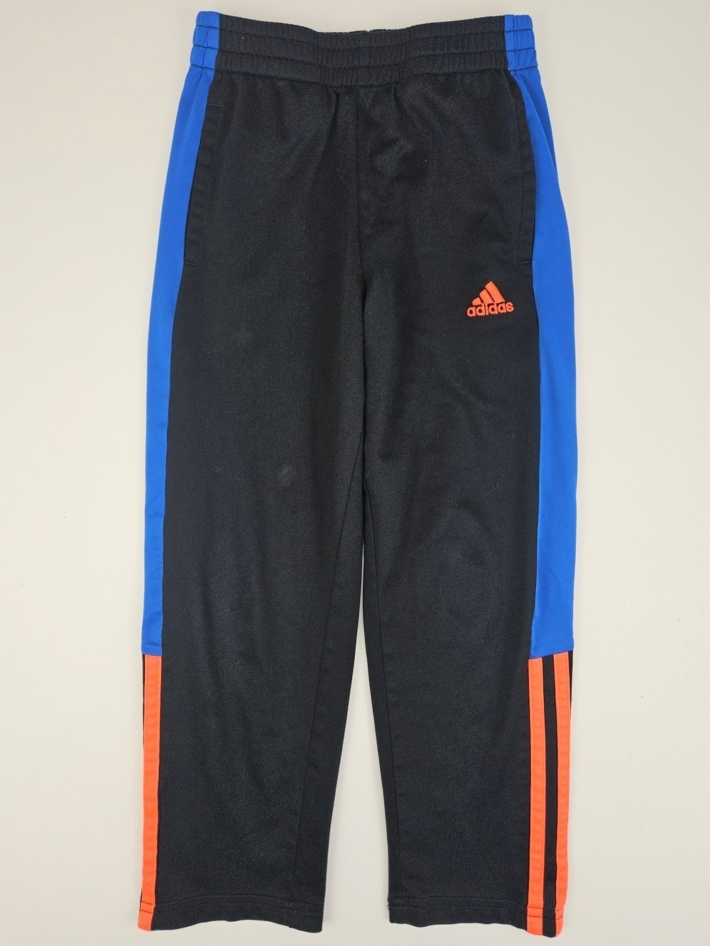 5/$25 Adidas Boys Track Pants Size 6 Black Blue Orange Athletic